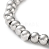 316 Surgical Stainless Steel Round Beaded Stretch Bracelets BJEW-M305-01C-P-2