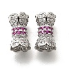 Brass Micro Pave Cubic Zirconia Beads KK-M318-22P-1