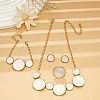 Alloy White Enamel Link Bracelets & Stud Earrings & Pendant Necklaces & Rings Sets FS-WG9902A-01-3