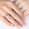 2Pcs 2 Style Heart with Word Love Cubic Zirconia Matching Couple Rings Set RJEW-Z021-01P-2