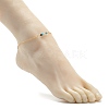 Natural Dyed Malaysia Jade Link Anklets for Women AJEW-AN00474-03-3
