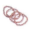 Natural Sunstone Bead Stretch Bracelets BJEW-K213-35-1