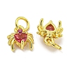 Rack Plating Brass Micro Pave Cubic Zirconia Spider Charms ZIRC-I065-02-3