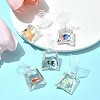 5Pcs 5 Colors Resin Pendants with Iron Jump Ring RESI-FS0001-70-8