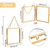 Wall Hanging Brass Double Folding Picture Frames DIY-WH0283-32-2
