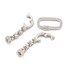 925 Sterling Silver Micro Pave Clear Cubic Zirconia Fold Over Clasps STER-U001-07P-2