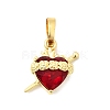 Brass Glass Pendants KK-P343-09B-G-1