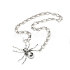 Alloy Crystal Rhiniestone Big Spider Pendant Necklaces for Women Men NJEW-H061-01AS-1
