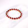 Mother's Day Natural Red Malaysia Jade Round Beads Stretch Bracelets for Women GC5847-2