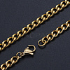 Men's 201 Stainless Steel Cuban Link Chain Necklaces NJEW-T012-04B-61-G-1