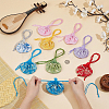 7Pcs 7 Colors 3D Floral Embroidery Satin Drawstring Bags ABAG-PH0001-88-3