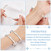 Unicraftale 4Pcs 2 Styles Egg Shaped 201 Stainless Steel Grooved Hinged Bangles STAS-UN0048-69-4