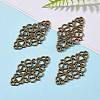 Tibetan Style Alloy Rhombus Filigree Joiners Links TIBE-5377-AB-FF-6