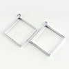 Rack Plating Alloy Rhombus Open Back Bezel Pendants LS-PALLOY-S047-22D-FF-1
