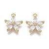 Brass Micro Pave Cubic Zirconia Charms KK-R132-009-NF-1