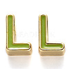 Rack Plating Alloy Enamel Beads X-ENAM-S122-033L-NR-1