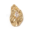 Brass Micro Pave Clear Cubic Zirconia Textured Pendants KK-I668-10G-1