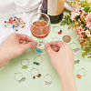BENECREAT 24Pcs 24 Colors Acrylic Imitation Gemstone Beaded Tassel Wine Glass Charms AJEW-BC0004-09-3