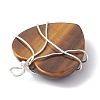 Natural Tiger Eye Copper Wire Wrapped Pendants PALLOY-JF02148-04-2