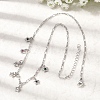 Brass Micro Pave Cubic Zirconia Star Pendant Necklaces NJEW-B157-12P-1