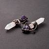 Natural Quartz Crystal and Amethyst Big Pointed Pendants G-M383-04R-4