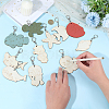 44Pcs 11 Style Wood Pendant Decorations HJEW-PH02316-3