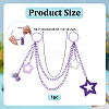 Acrylic Star Charm Iron Chain Bag Decorative Chains HJEW-OC00300-2