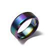 Titanium Steel Wide Band Finger Rings for Women Men RJEW-WH0009-13E-M-1