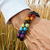 Chakra Round Glass Bead Braided Bracelets ZS1375-1