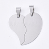 Non-Tarnish 201 Stainless Steel Split Pendants STAS-T048-25-1