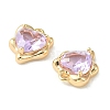 Brass Micro Pave Cubic Zirconia Charms KK-L208-06G-03-3