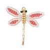 Glass Seed Beaded Dragonfly Pendants PALLOY-MZ00983-2