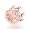 Brass Micro Pave Cubic Zirconia Beads ZIRC-G166-39RG-2