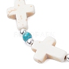 Synthetic Turquoise & Non-magnetic Hematite Beaded Bracelets for Women BJEW-JB12222-01-3