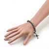 Non-Magnetic Synthetic Round Hematite Stretch Bracelets BJEW-JB03845-03-4