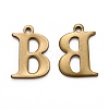 304 Stainless Steel Alphabet Charms STAS-H122-B-AB-1