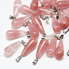 Cherry Quartz Glass Pendants G-T081-19-1