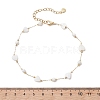 Summer Beach Natural White Shell Link Chain Anklets AJEW-AN00771-01-2