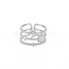Non-Tarnish 304 Stainless Steel Sun and Moon Open Cuff Ring for Women RJEW-S405-152P-1