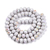 Electroplate Opaque Solid Color Glass Beads Strands EGLA-A044-P8mm-L19-2