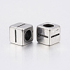 304 Stainless Steel Large Hole Letter European Beads STAS-H428-01AS-I-2