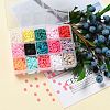 150G 15 Colors Handmade Polymer Clay Beads CLAY-JP0001-14-6mm-6