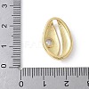 Brass Clear Cubic Zirconia Shell Shape Links Connector Charms KK-K399-17G-3