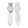 Owl Vintage Tibetan Style Alloy Bookmarks Cabochon Settings X-TIBE-Q032-28AS-NR-2