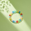 Imitation Jade Acrylic Round Beaded Stretch Bracelet for Kids BJEW-JB08721-02-2