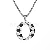 201 Stainless Steel Soccer Initial Pendant Necklacess for Men Women WG63E1E-15-1