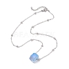 Electroplated Raw Natural Quartz Pendant Necklaces NJEW-JN04967-5