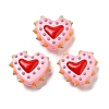 Baking Paint Glass Bumpy Beads Heart LAMP-V001-07C-1