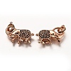 Brass Micro Pave Black Cubic Zirconia Lobster Claw Clasps ZIRC-I052-05-3