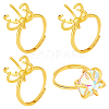 4Pcs Adjustable Brass Finger Ring Components KK-NB0002-57-1